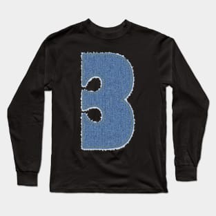 Number Three Blue Denim Long Sleeve T-Shirt